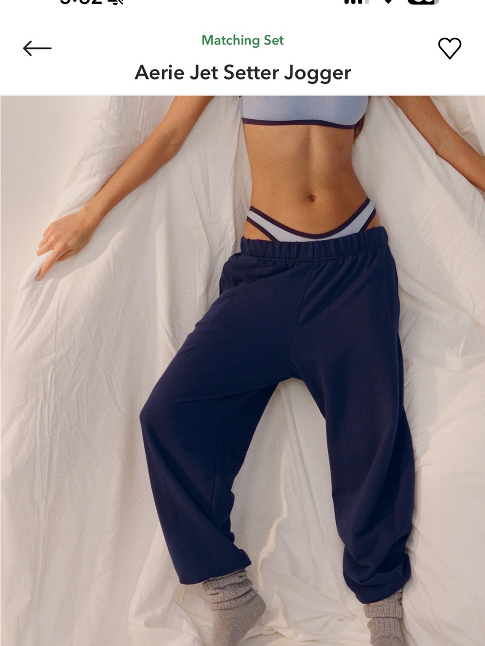 aerie Navy Jet Setter Jogger Size L